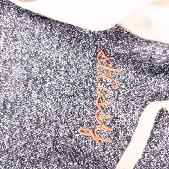 Stussy Women’s Varsity Bomber Hoodie S Gray Cream Orange Crown Logo Y2K - Picture 5 of 7